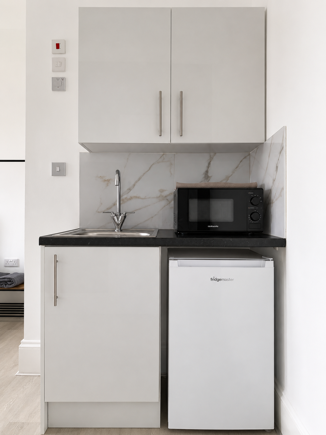 Kitchenette corner inside a KW Studios studio